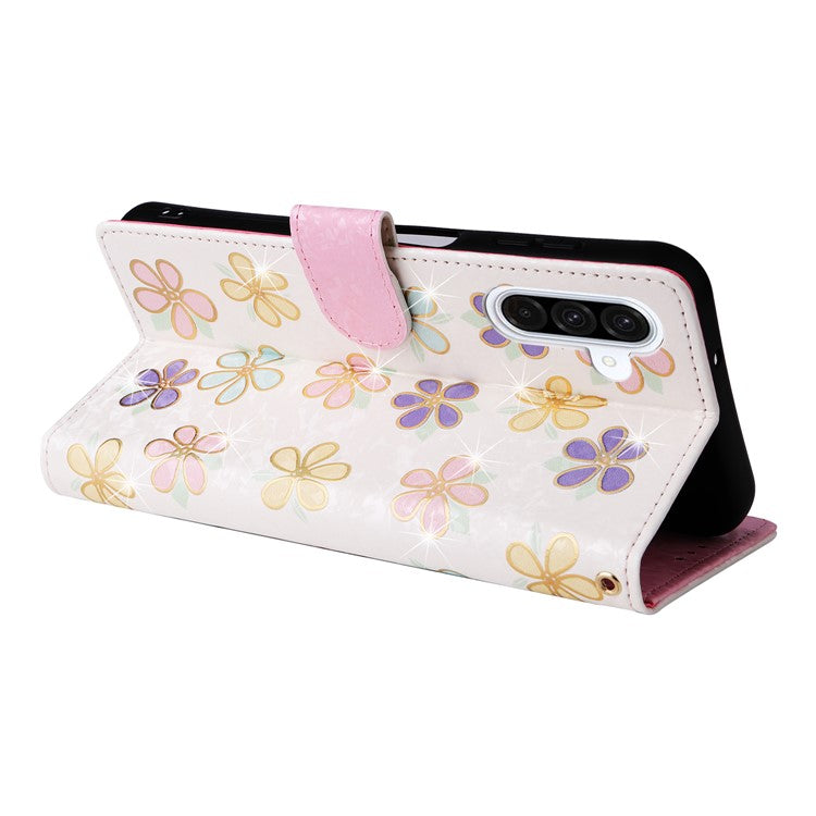 For Samsung Galaxy A26 5G Case RFID Blocking Flower Leather Phone Cover - Colorful Flower