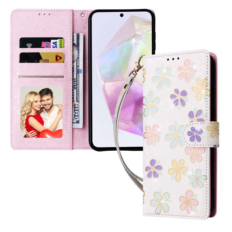 For Samsung Galaxy A26 5G Case RFID Blocking Flower Leather Phone Cover - Colorful Flower