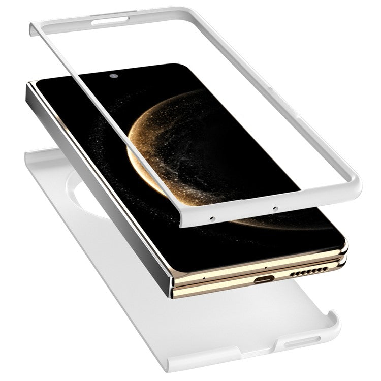 For Huawei Mate X6 Case Skin-Touch Texture Hard PC Folding Phone Cover - White
