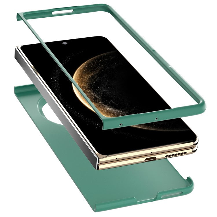 For Huawei Mate X6 Case Skin-Touch Texture Hard PC Folding Phone Cover - Dark Green