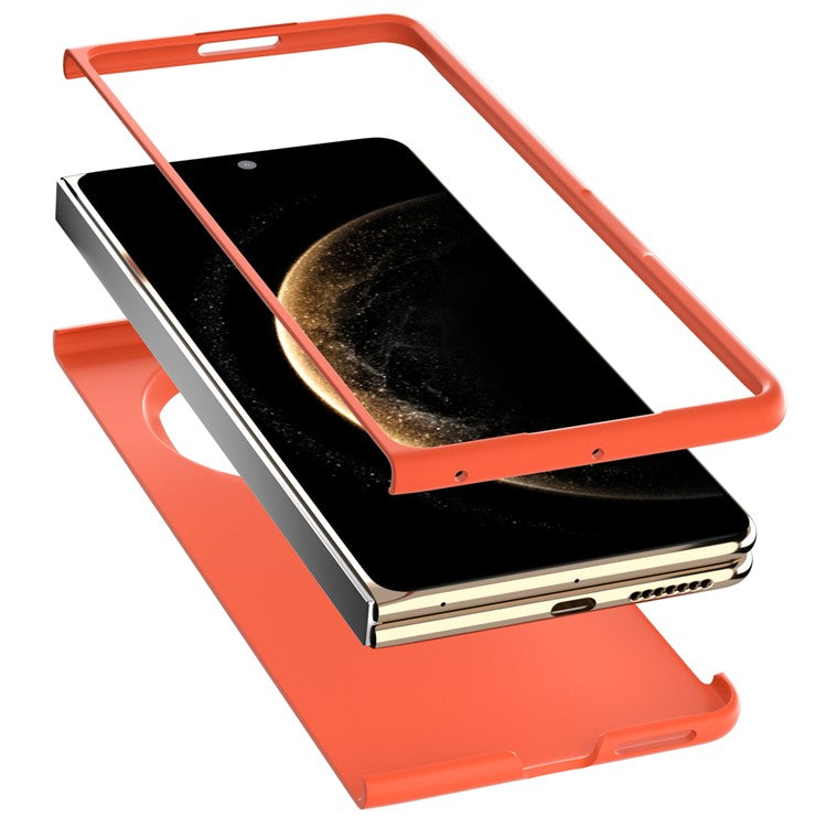 For Huawei Mate X6 Case Skin-Touch Texture Hard PC Folding Phone Cover - Orange