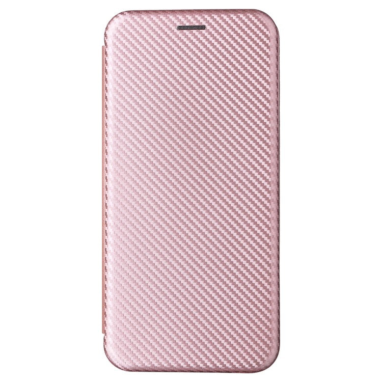For OnePlus 13 Case Carbon Fiber Texture Drop-Proof PU Leather Phone Cover - Rose Gold
