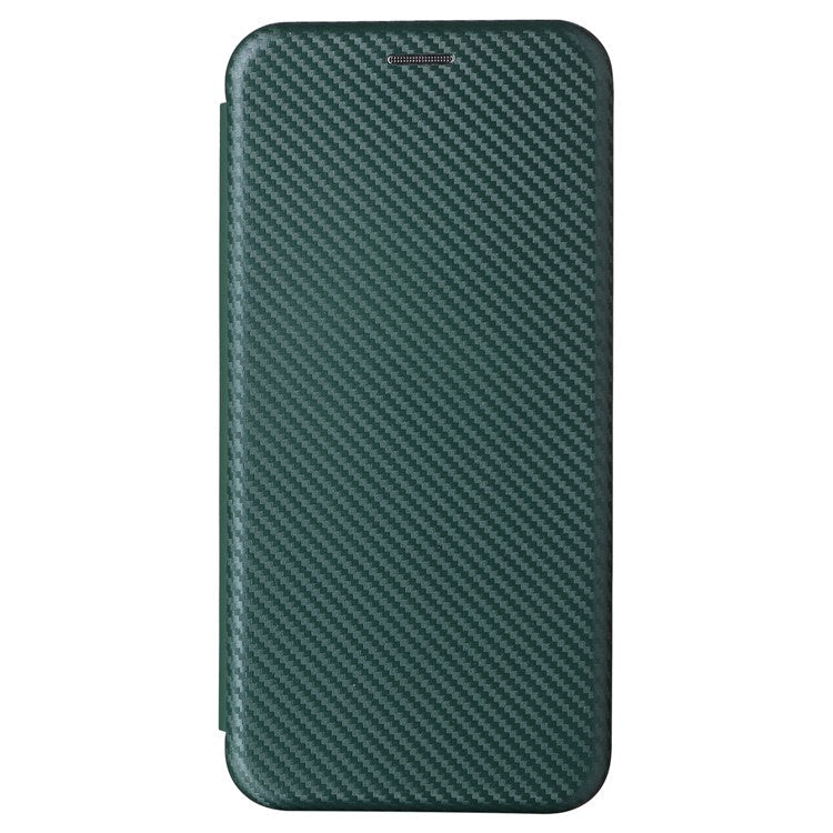 For OnePlus 13 Case Carbon Fiber Texture Drop-Proof PU Leather Phone Cover - Green
