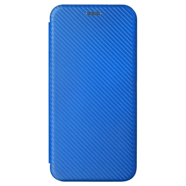 For OnePlus 13 Case Carbon Fiber Texture Drop-Proof PU Leather Phone Cover - Blue