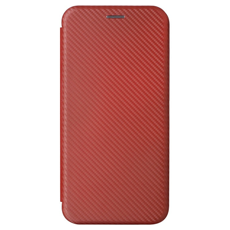 For OnePlus 13 Case Carbon Fiber Texture Drop-Proof PU Leather Phone Cover - Brown