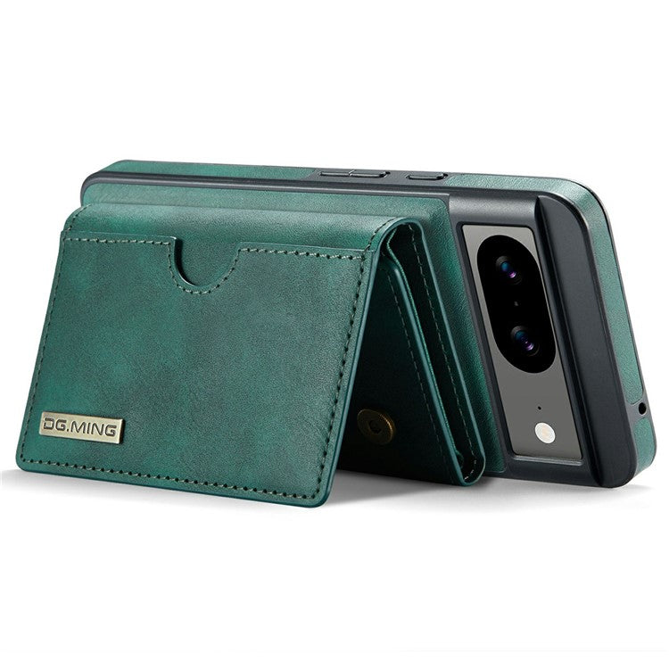 DG.MING M6 Series For Google Pixel 8 Case Magnetic Wallet PU+PC+TPU Phone Cover - Green