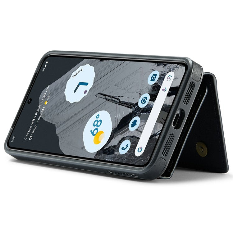 DG.MING M6 Series For Google Pixel 8 Pro Case Magnetic Wallet PU+PC+TPU Phone Cover - Black