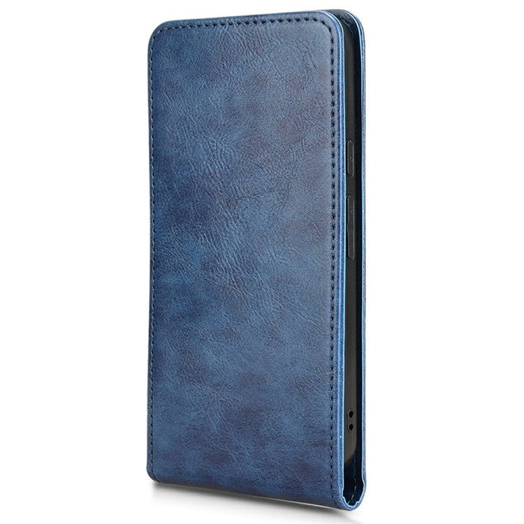 For Google Pixel 9 Pro XL Case with Card Slot Magnetic Vertical Flip Leather Phone Cover - Dark Blue