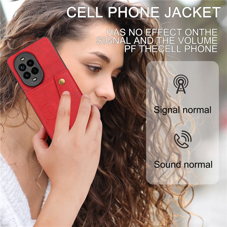 For Huawei nova 13 Pro 5G Case with Card Slots Kickstand Leather + TPU Phone Cover - Red