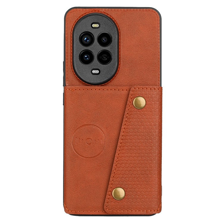 For Huawei nova 13 Pro 5G Case with Card Slots Kickstand Leather + TPU Phone Cover - Brown