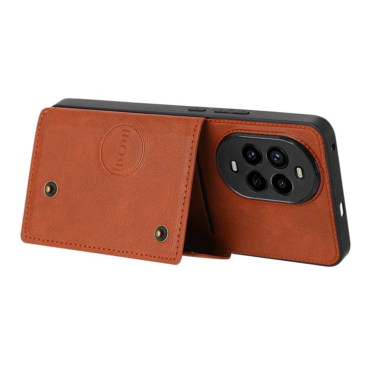 For Huawei nova 13 Pro 5G Case with Card Slots Kickstand Leather + TPU Phone Cover - Brown