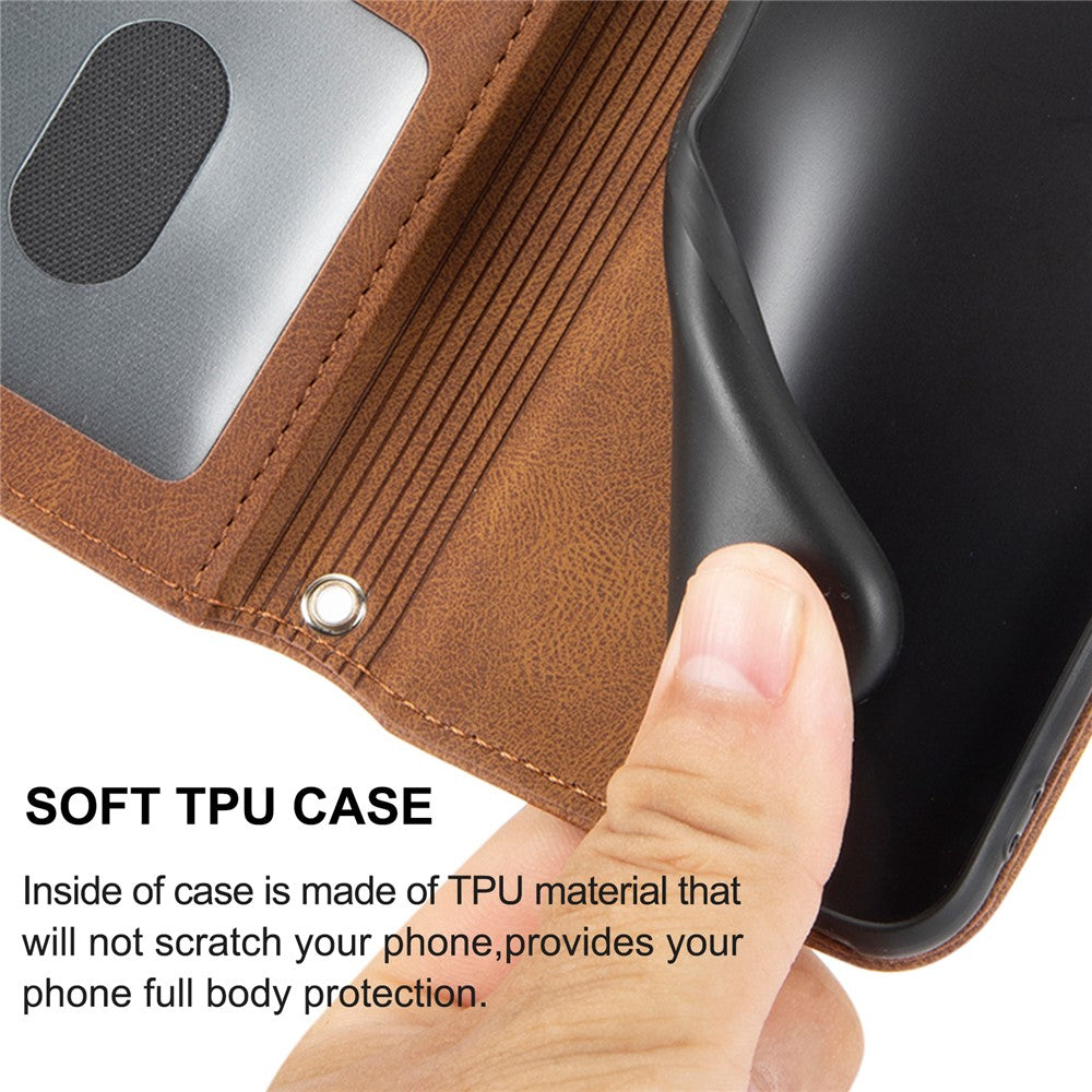 For Oppo Reno13 Pro 5G Case Wallet Skin-Touch Leather Imprinted Phone Cover - Brown