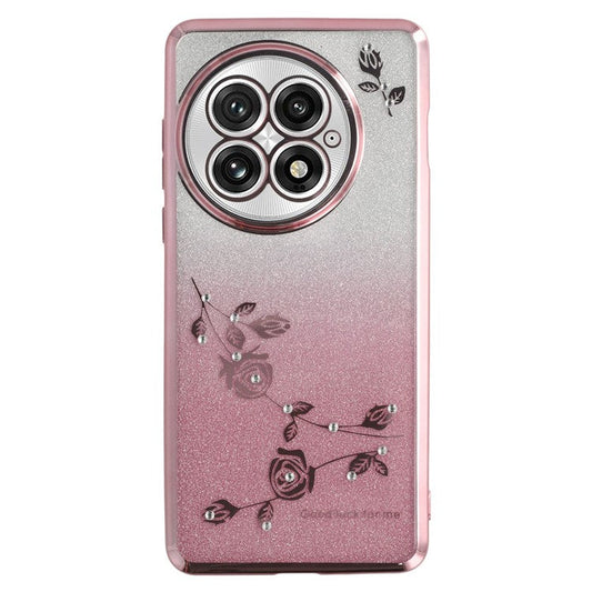 KADEM For OnePlus 13 Case Flower TPU Flexible Gradient Phone Cover - Rose Gold