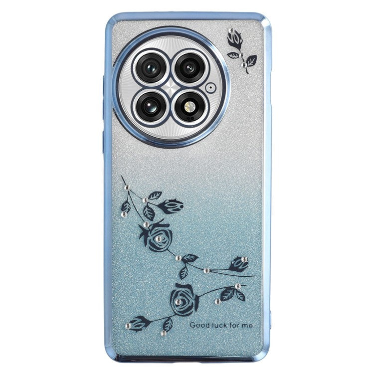 KADEM For OnePlus 13 Case Flower TPU Flexible Gradient Phone Cover - Blue