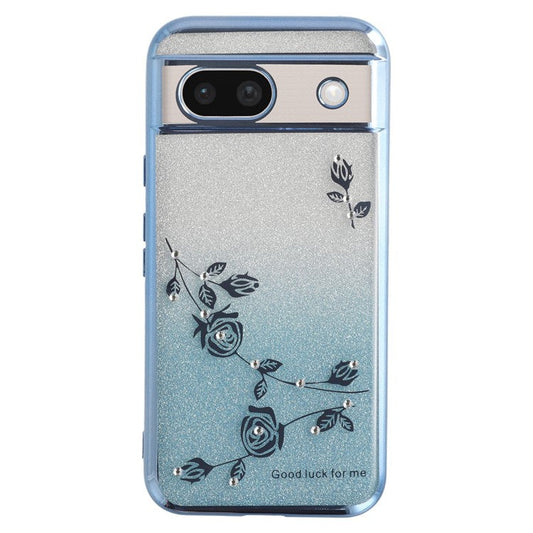 KADEM For Google Pixel 8a Case Flower TPU Flexible Gradient Phone Cover - Blue