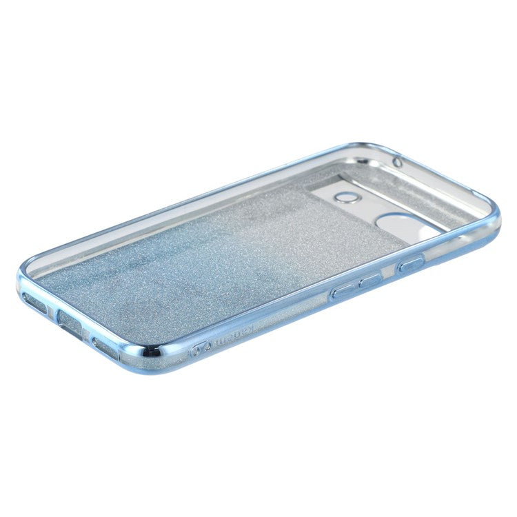 KADEM For Google Pixel 8a Case Flower TPU Flexible Gradient Phone Cover - Blue