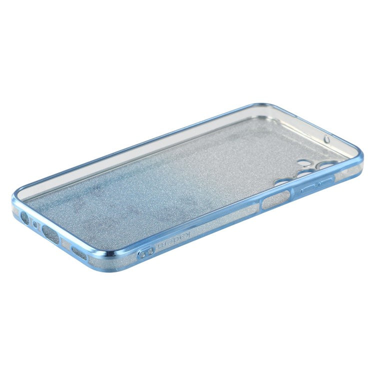 KADEM For Samsung Galaxy A56 5G Case Flower Pattern TPU Gradient Phone Cover with Lanyards - Blue