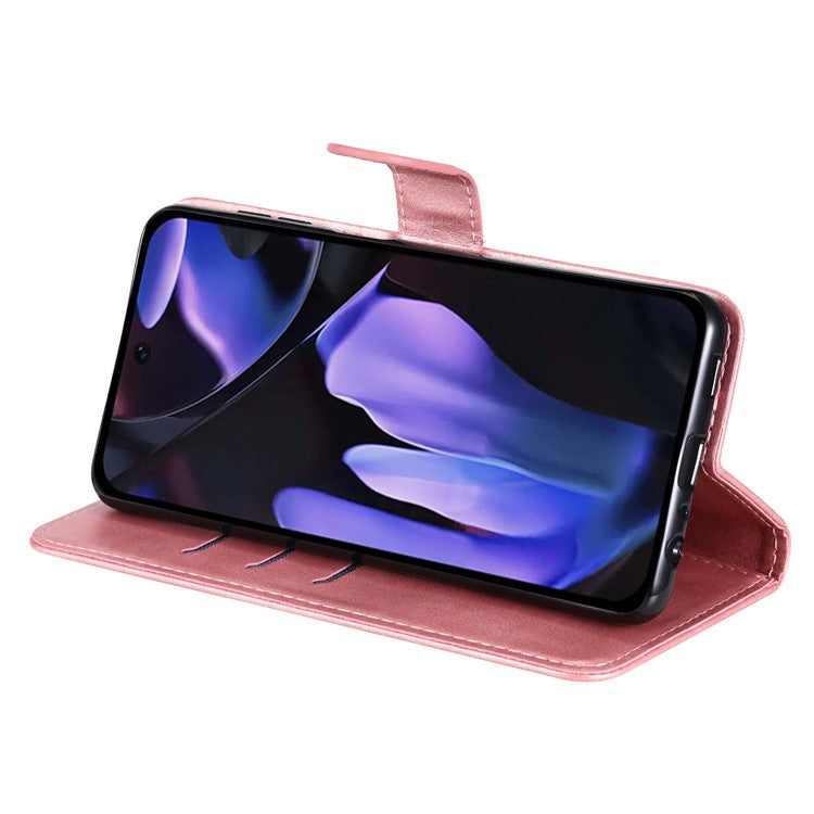 For Google Pixel 9a Case Zipper Wallet Calf Texture PU Leather Phone Cover - Pink