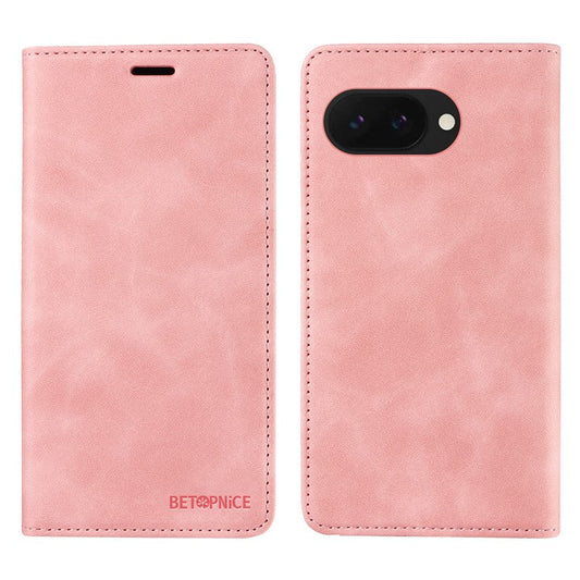 BETOPNICE 003 For Google Pixel 9a Wallet Case Leather Phone Cover with Stand - Pink