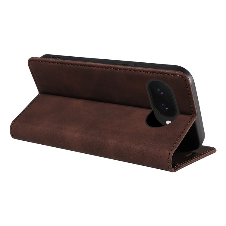 BETOPNICE 003 For Google Pixel 9a Wallet Case Leather Phone Cover with Stand - Brown
