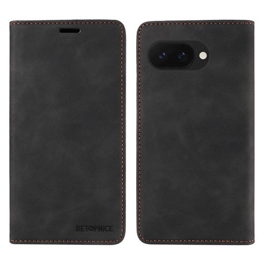 BETOPNICE 003 For Google Pixel 9a Wallet Case Leather Phone Cover with Stand - Black