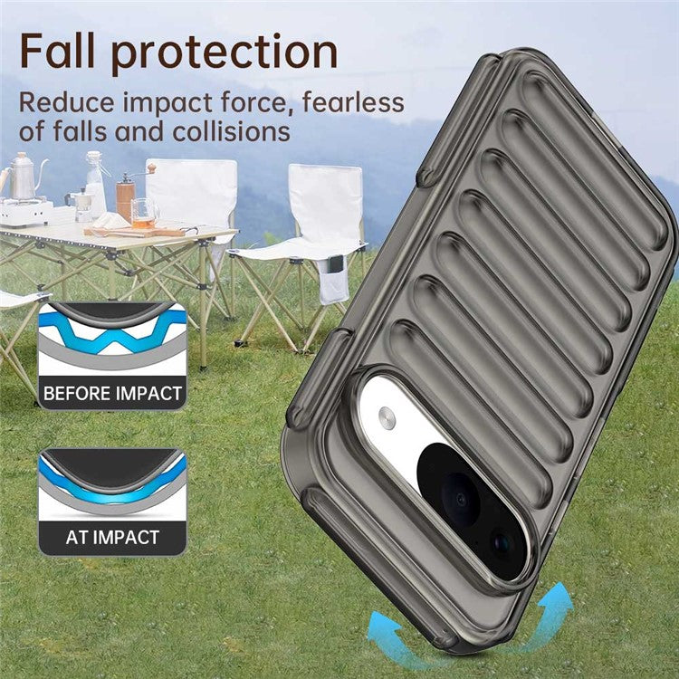 For Google Pixel 9 / 9 Pro Case Protective TPU Phone Cover - Transparent Grey