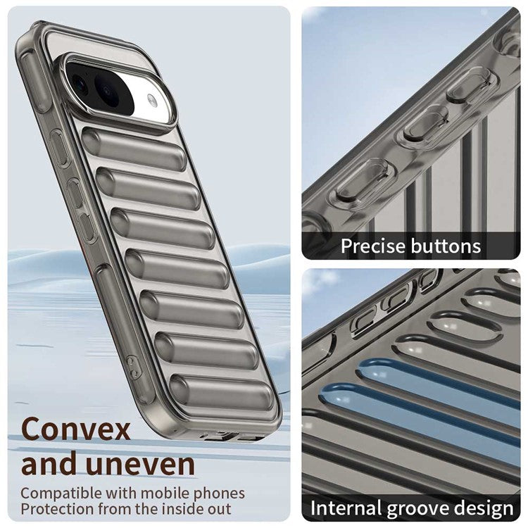 For Google Pixel 9 / 9 Pro Case Protective TPU Phone Cover - Transparent Grey