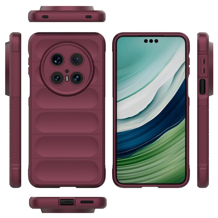 For Huawei Mate 70 Pro+  /  Mate 70 Pro Case Anti-Drop Soft TPU Rugged Phone Back Cover - Wine Red