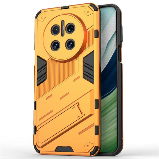 For Huawei Mate 70 Case PC + TPU Shockproof Phone Cover with Kickstand - Orange