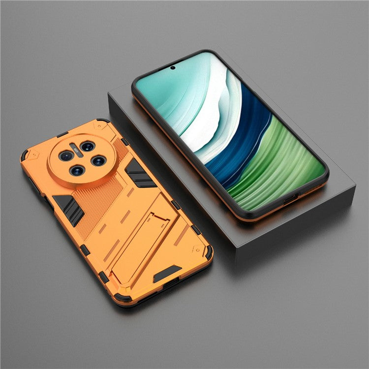 For Huawei Mate 70 Case PC + TPU Shockproof Phone Cover with Kickstand - Orange