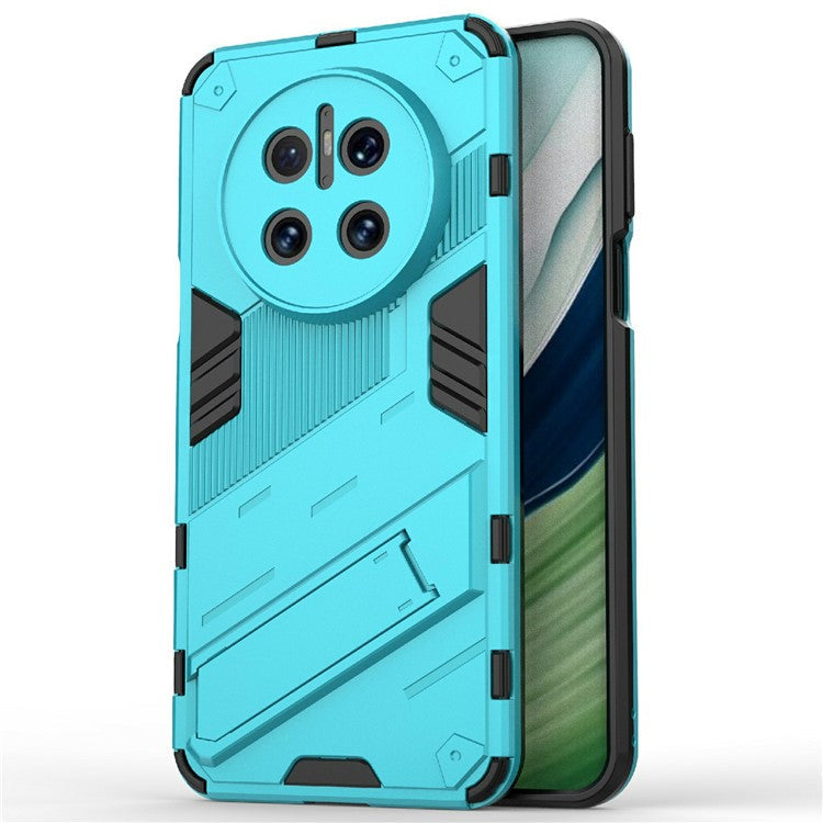 For Huawei Mate 70 Case PC + TPU Shockproof Phone Cover with Kickstand - Baby Blue