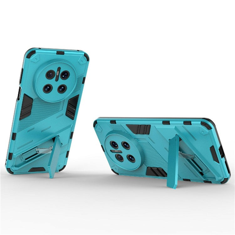 For Huawei Mate 70 Case PC + TPU Shockproof Phone Cover with Kickstand - Baby Blue