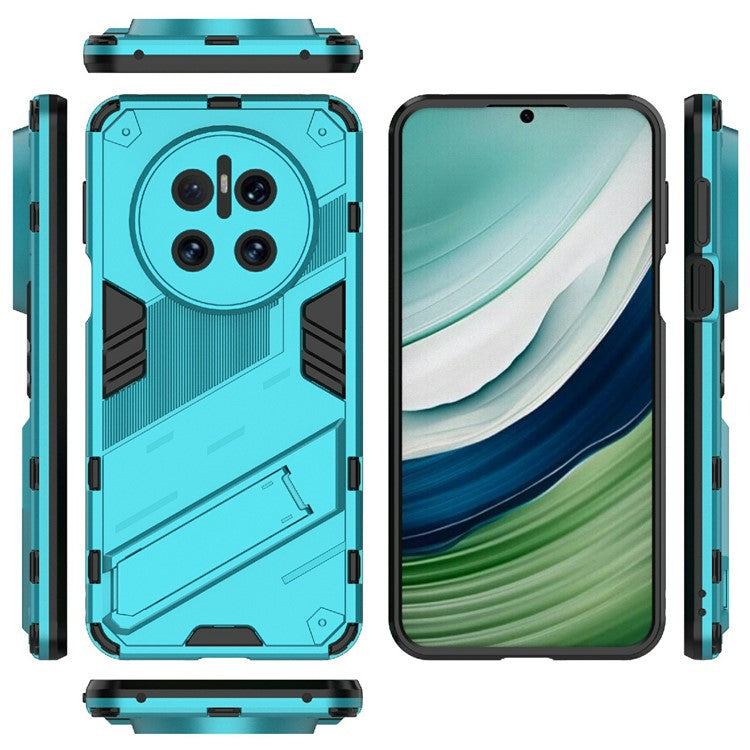 For Huawei Mate 70 Case PC + TPU Shockproof Phone Cover with Kickstand - Baby Blue