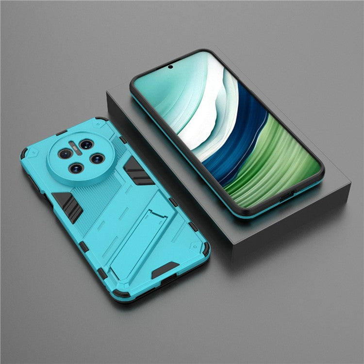 For Huawei Mate 70 Case PC + TPU Shockproof Phone Cover with Kickstand - Baby Blue