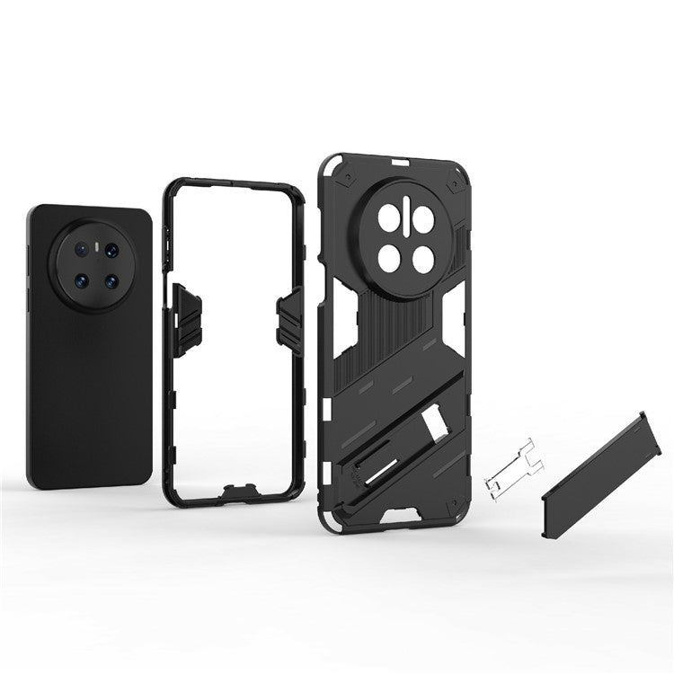 For Huawei Mate 70 Case PC + TPU Shockproof Phone Cover with Kickstand - Baby Blue