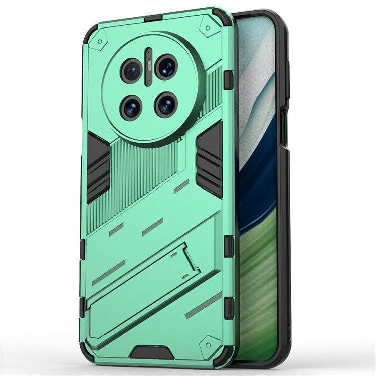 For Huawei Mate 70 Case PC + TPU Shockproof Phone Cover with Kickstand - Green