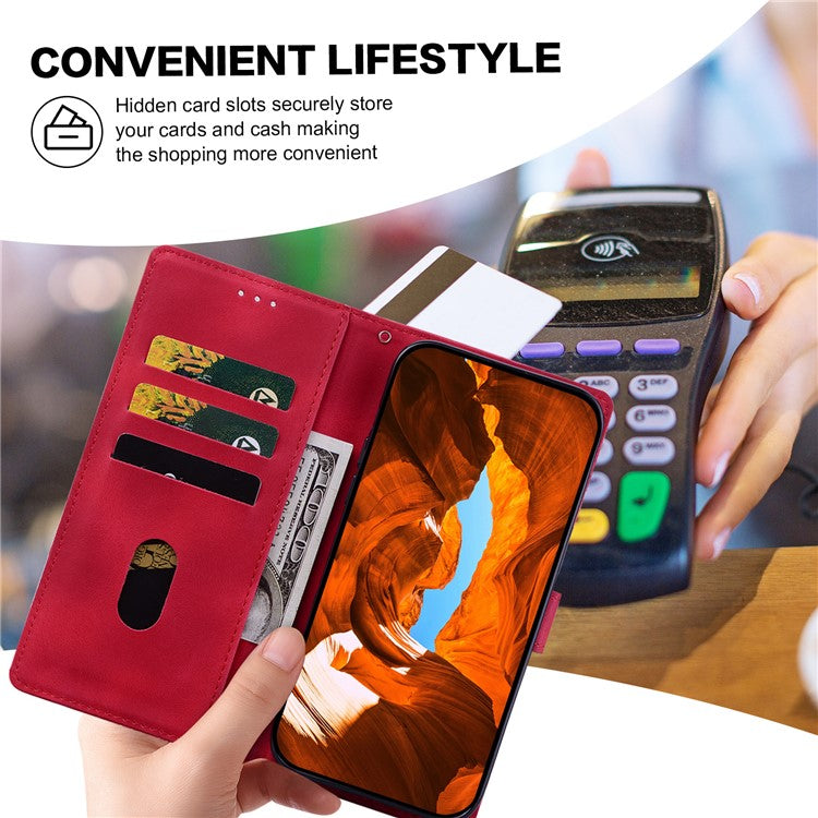 For Google Pixel 9 Pro  /  Pixel 9 Case Imprinted Lace Flowers PU Leather Wallet Phone Cover - Red