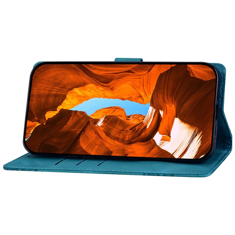 For Google Pixel 9 Pro XL Case Imprinted Lace Flowers PU Leather Wallet Phone Cover - Green