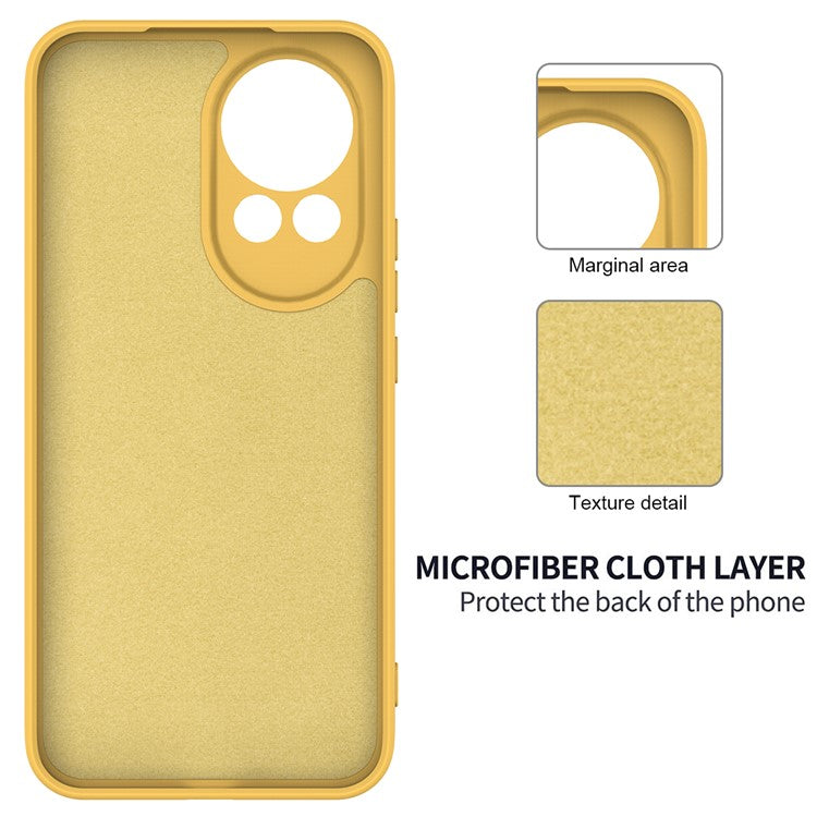 For Huawei nova 13 5G Case Liquid Silicone Phone Back Cover with Hand Strap - Yellow