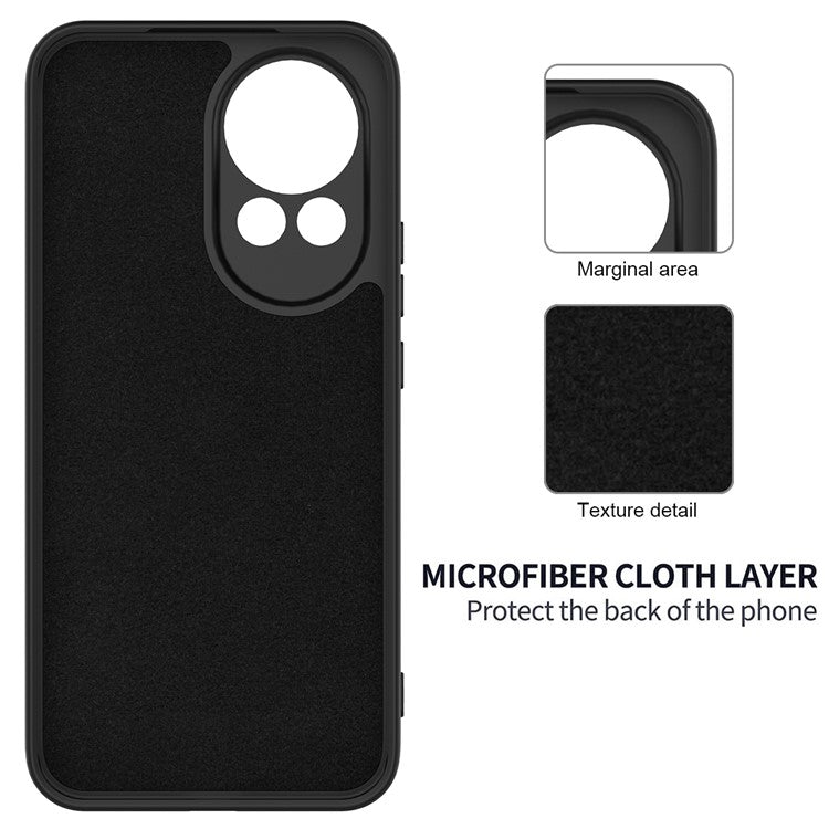 For Huawei nova 13 5G Case Liquid Silicone Phone Back Cover with Hand Strap - Black