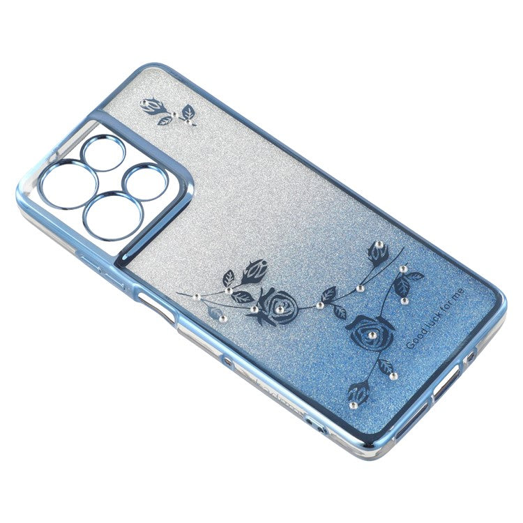 KADEM For Motorola Moto G75 5G Case Flower TPU Flexible Gradient Phone Cover - Blue