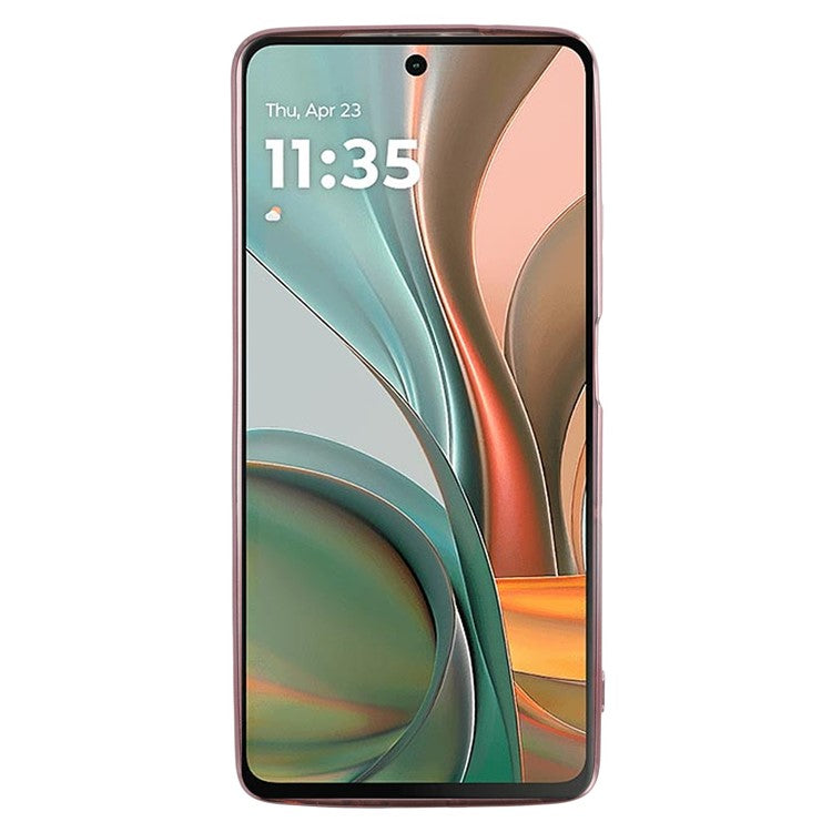 KADEM For Motorola Moto G75 5G Case Flower Pattern TPU Gradient Phone Cover with Lanyards - Rose Gold