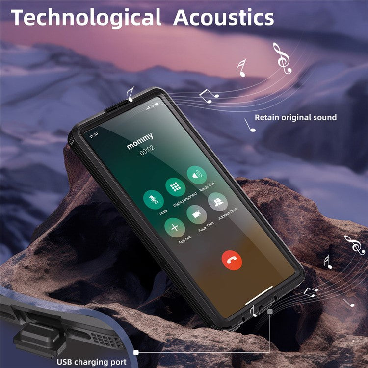 REDPEPPER For Samsung Galaxy S25 Ultra IP68 Waterproof Magnetic Case Clear Phone Cover - Black