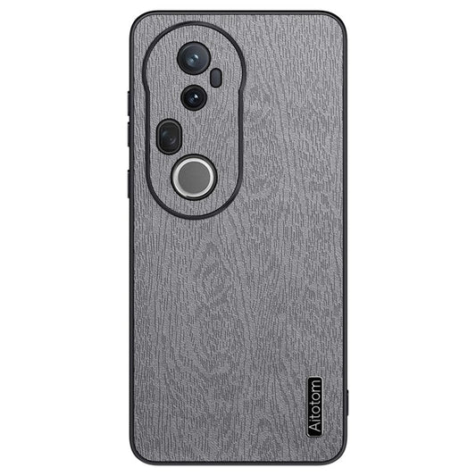 For vivo S20 Pro 5G Case Wood Texture PU Leather Coated PC TPU Phone Cover - Grey