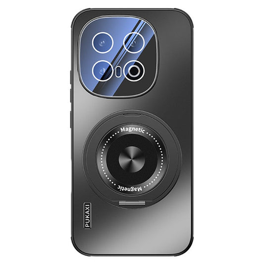 For vivo iQOO 13 5G Case Compatible with MagSafe Kickstand TPU PC Heat Dissipation Phone Cover - Black
