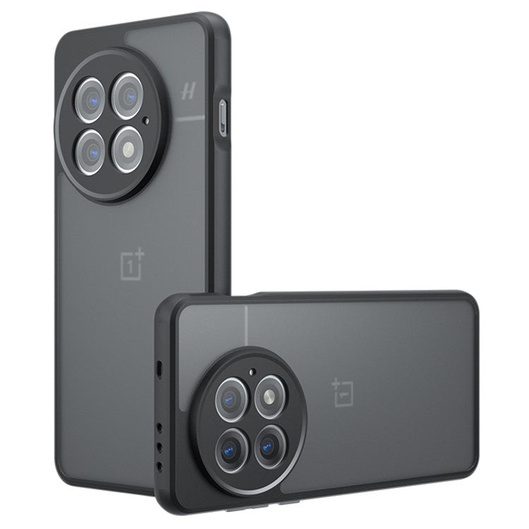 For OnePlus OnePlus 13 Case Skin-Touch TPU+PC Matte Phone Shell, Transparent Black