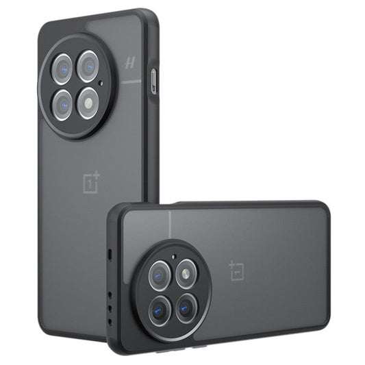 For OnePlus OnePlus 13 Case Skin-Touch TPU+PC Matte Phone Shell, Transparent Black