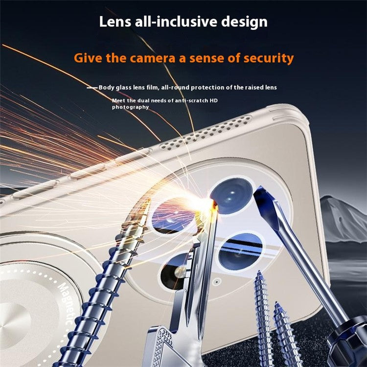 For OnePlus 13 Case Compatible with MagSafe Kickstand TPU PC Heat Dissipation Phone Cover - Gold