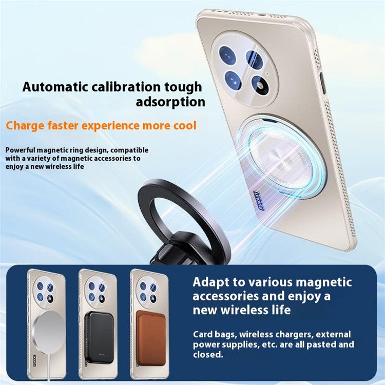 For OnePlus 13 Case Compatible with MagSafe Kickstand TPU PC Heat Dissipation Phone Cover - Blue