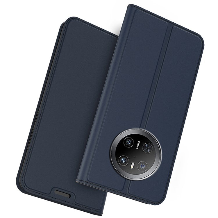 For Huawei Mate 70 Case PU Leather Phone Cover with Card Holder Stand Magnetic Closure - Blue